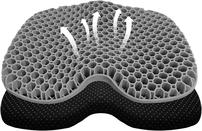 Kayak Seat Cushion, Thicken Anti Slip Waterproof Gel Kayak Seat, Portable Canoe Rowing Rubber Dinghy Pad for Stadium Sit in Kayak Inflatable Fishing Kayak Canoe Kayak Accessories