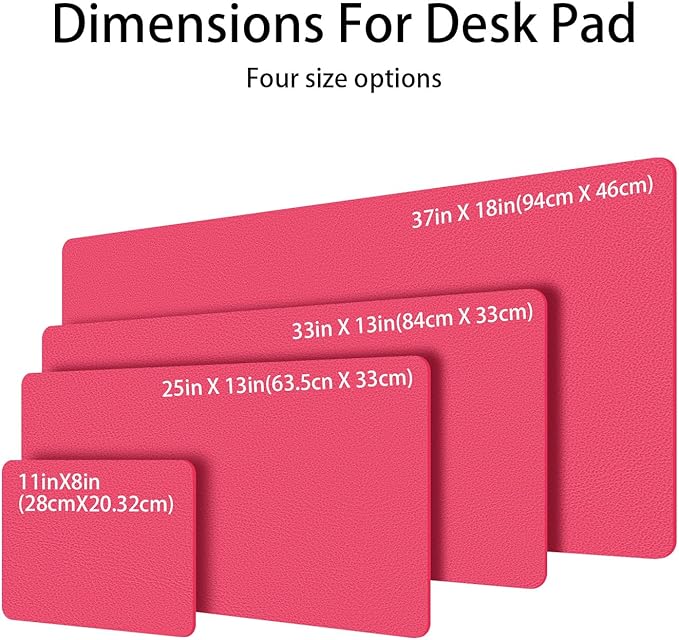 Leather Desk pad Protector, Office Mat, Large Mouse Mat, Non-Slip PU Leather Blotter, Laptop Desk Pad,Waterproof Laptop Computer Desk Keyboard Mat for Office/Work/Home/Decor (Rose, 47in*23in)