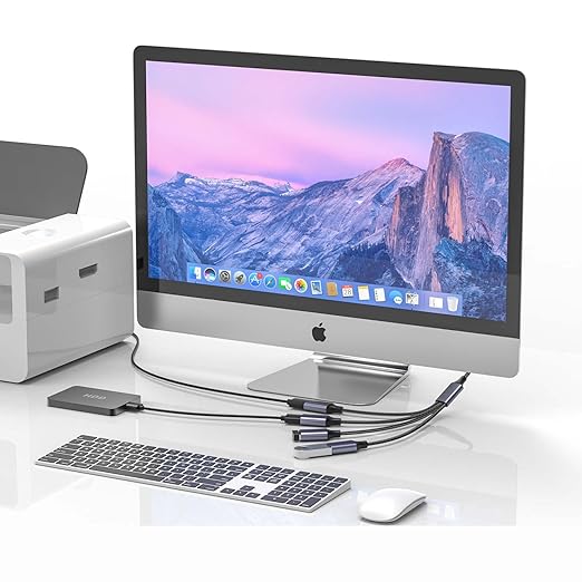 Fidioto USB Y Splitter, A 1 Male to 4 Female USB Extension Cable, USBA Splitter Support Charging and Data Transfer for Printer/Keyboard/Flash Drive/PlayStation/Laptop/LED Etc