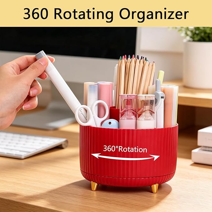 Office Supplies,Red Desk Accessories,Office Supplies Set,Desk Organizer,Stapler,Tape Dispenser,Scissors,Staple Remover,Binder Clips,Staples,Ballpoint Pen,Index Tabs with Ruler,Clear Tape.10pcs