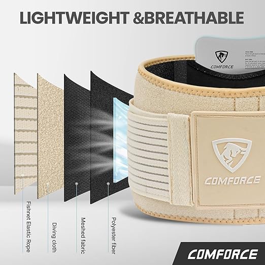 Sciatica Belt with Ice Pack, Widen Sacroiliac SI Joint Hip Belt for Women and Men, Adjustable Back Brace for Lower Back Pain, Hip and Pelvic Support (Waist Circumference: 30-40 inches, Stretchable)