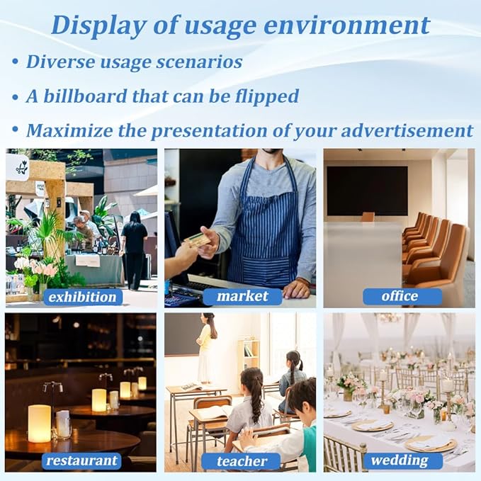 Multi-Page Flip Acrylic Display Stand - T-Shaped 8.5x11 Inches Menu/Photo/Drink/Advertisement Holder