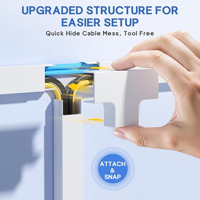 315in Cord Hider Kit, Paintable Cable Raceway, Cord Covers for Wall Mount TV, TV Cable Hider Wall Kit, Wire Management, W 0.96in x H 0.57in, White