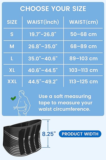 VELPEAU One-Piece Molding Lumbar Support Brace for Back Pain, Sciatica,Scoliosis, Herniated Disc - Adjustable Straps, Highly Breathable Fabric - For Men & Women - Fits 44-52″ Waist (Comfort Version, Small)