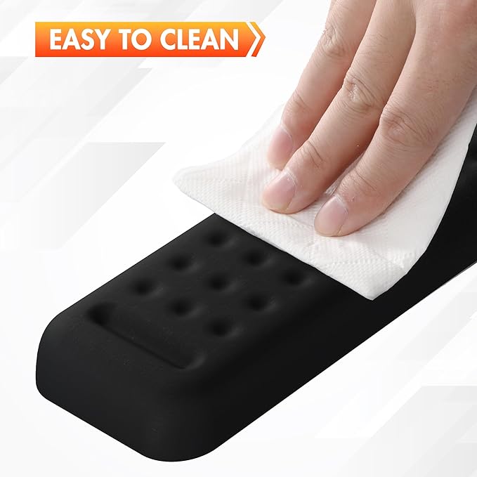 Keyboard Wrist Rest - 17 3/8 in Wrist Rest for Computer and Laptop with Massage Dots, Memory Foam Wrist Pad for Keyboard with Non-Slip PU Base for Ergonomic Wrist Support.