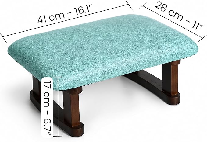 Small recrangle footstools footrest (Turquoise/Blue)