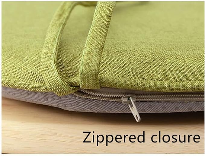 U Shaped Chair Cushion Cover with Ties for Dining Chair Pad Set of 4 Linen Thick Non Slip Seat Cushion for Kitchen Living Room Office Chair Decor Machine Washable 17"x 16" (Red, 4)