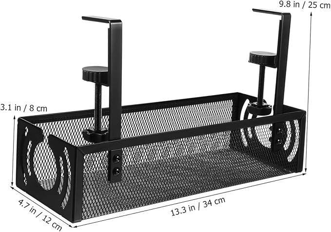 Veemoon Cable Management Tray Clamp Design Hide Cables Wall Wire Organizers for Cords under Desk Cord Management Holder