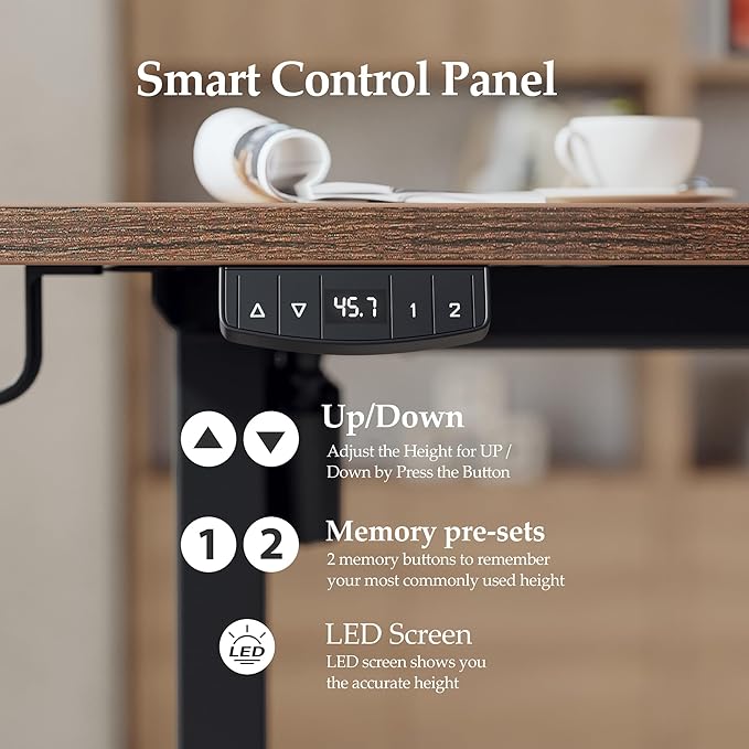 Klicelor L Shaped Standing Desk 55 x 31.5 Inch, Electric Height Adjustable Corner Desk for Home Office Workstation, Ergonomic Sit Stand Computer Table with Memory Controller, Rustic Brown