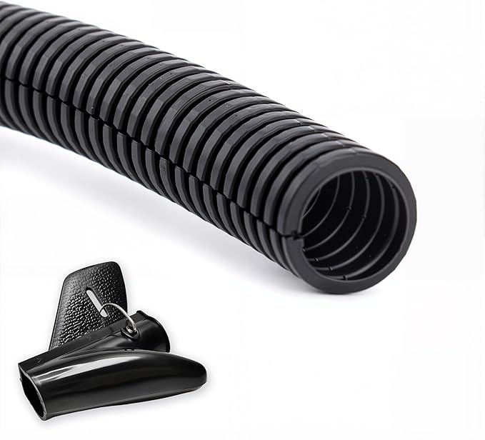 ZhiYo 20FT 3/4” Wire Loom Split Tubing Auto Wire Conduit Flexible Cover | High Temperature Heat Resistant -40F to 257F | Plastic Cover for Electrical Wires & Cables
