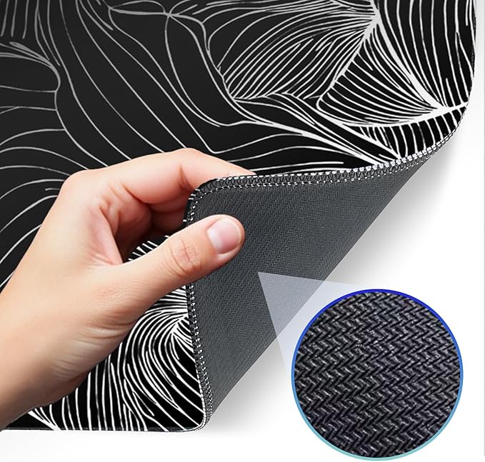Line Mouse pad, Gaming Mouse pad, Waterproof, Non-Slip Rubber, Stitched Edges, Suitable for Computers, laptops, Home, Office, 31.5x11.8 inches, Black Terrain line