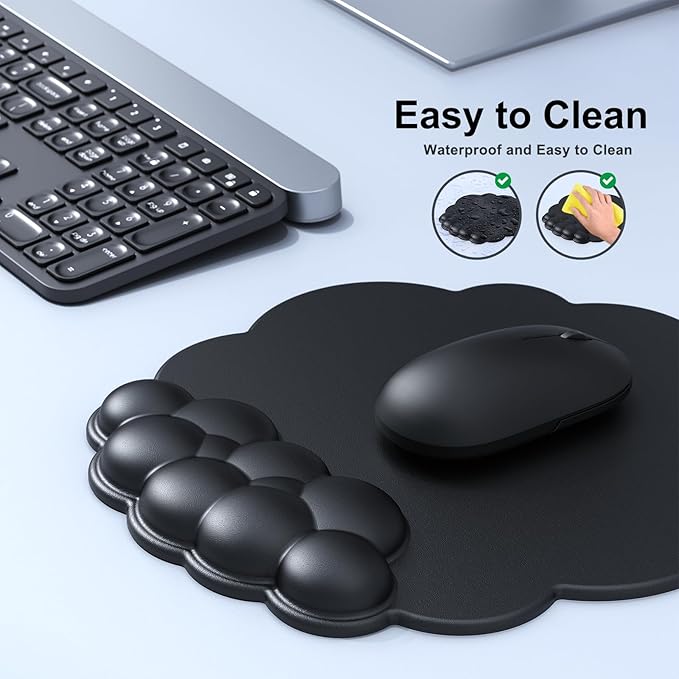 MOKURU Cloud Mouse Pad with Wrist Rest, Cloud Keyboard Wrist Rest, Mouse Pad Wrist Support, Ergonomic Keyboard Mouse Wrist Support (Black)
