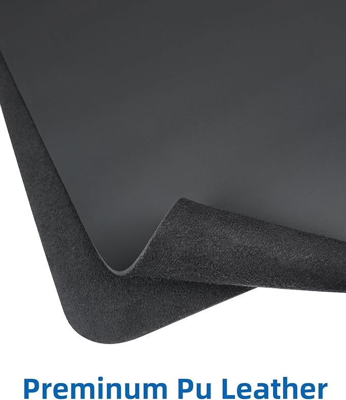 AFIING Leather Desk Pad Protector,48"x24" - Premium Desk Mat, Large Mouse Pad,Non-Slip Desk Blotter,Waterproof Desk Writing Pad for Office and Home(Black)