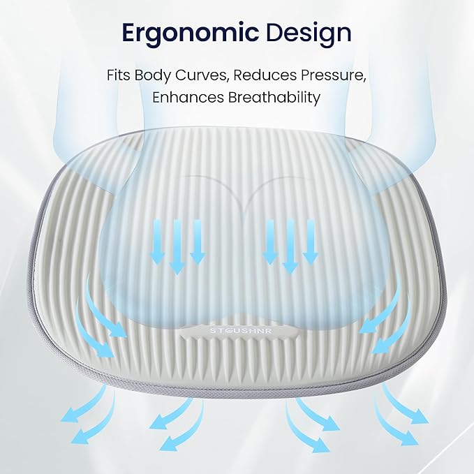 Gel Seat Cushion for Long Sitting,3-Second Cooling Pressure Relief Pillow for Car Seat & Office Chair,Back,Tailbone,Coccyx Comfort Support Seat Pad (Green)