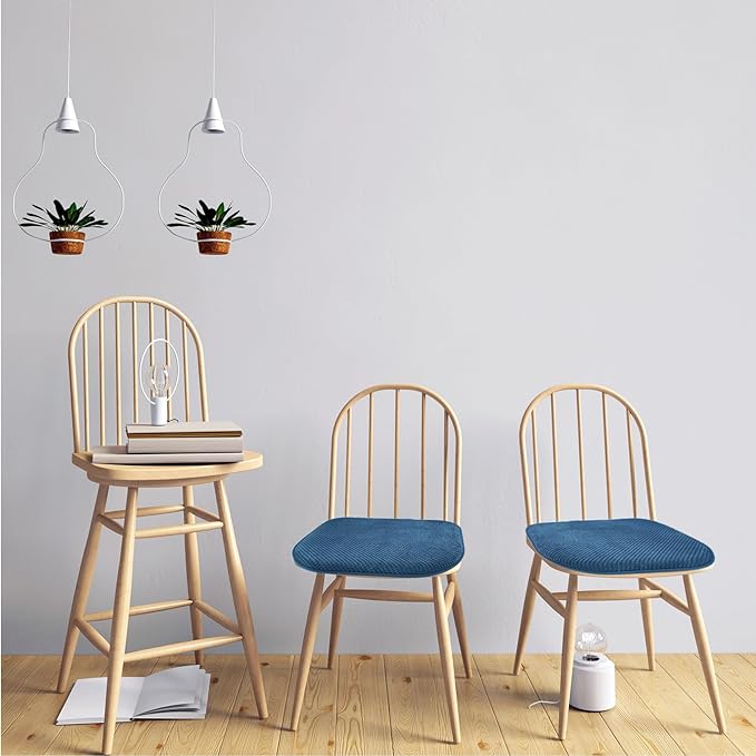 Blue Foam Seat Cushions Kitchen Chairs Pads for Dining Chairs 2 Pack Non Slip Patio Seat Cushions Washable U Shaped Soft Thick Large Metal Wooden Chair Cushions,17" x 15"