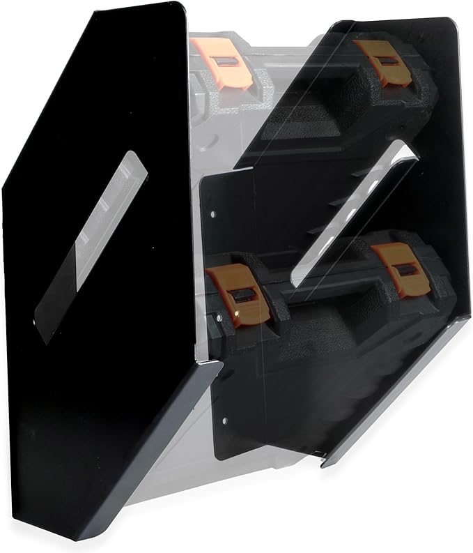 Iron Forge Tools Small Parts Organizer Box Bracket Kit for Work Van Storage, Fits 2 Large 3.5-5.1 in. Depth Tool Box Organizer, Wall Mount Shelving