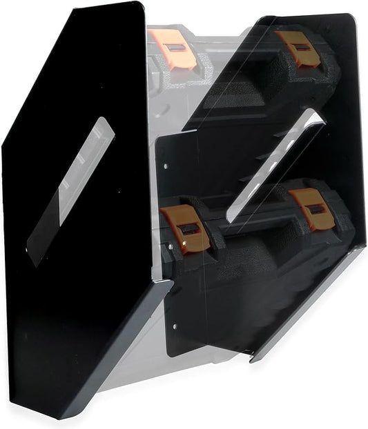 Iron Forge Tools Small Parts Organizer Box Bracket Kit for Work Van Storage, Fits 2 Large 3.5-5.1 in. Depth Tool Box Organizer, Wall Mount Shelving