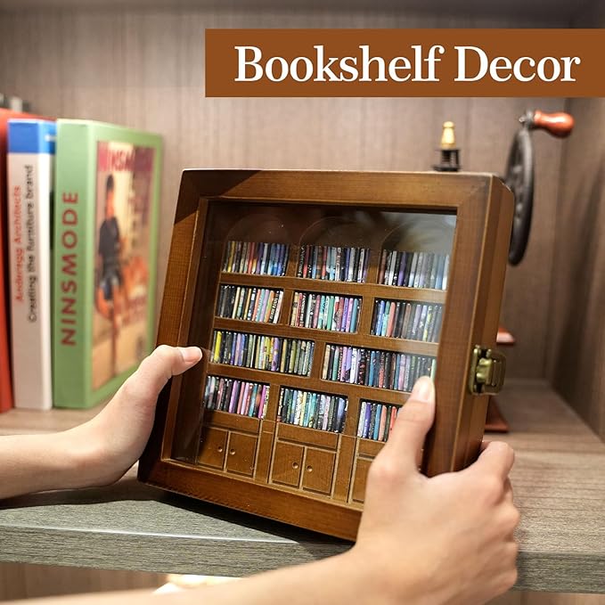 Anxiety Bookshelf – Mini Books Display for Stress Relief and Fun Decor, Perfect Decorative Miniature Library for Book Lovers, Ideal for Home Decor, Office Décor, and Thoughtful Gift - Walnut