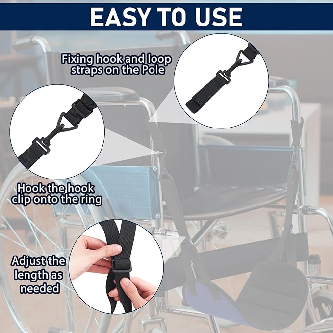 2 Pcs Wheelchair Leg Rest Footrest Hammock Adjustable Footrest Hanging Foot Sling Wheelchair Accessories for Foot Rest Replacement