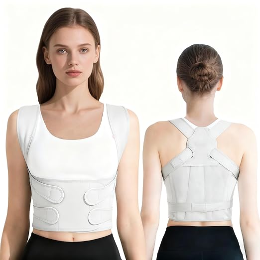 Back Brace Posture Corrector for Women and Men, Adjustable Shoulder Straightener Full Lumbar Support Belt, Upper and Lower Back Pain Relief, Scoliosis Hunchback Hump Thoracic Spine Corrector (Gray L)