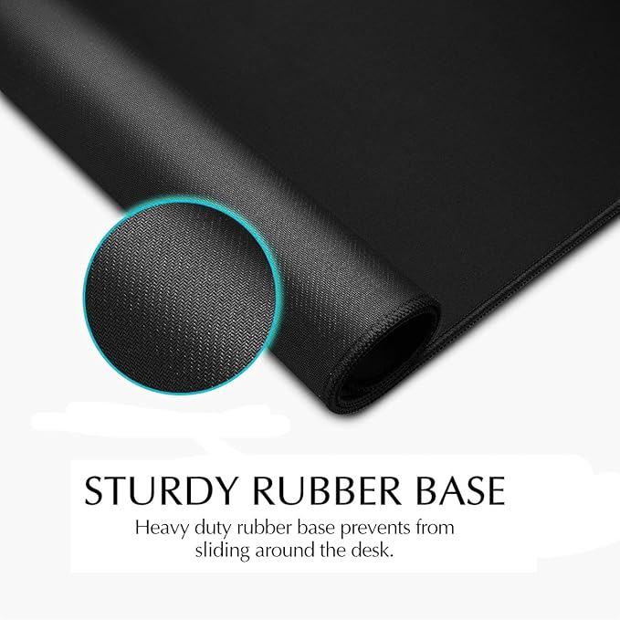 JIALONG Large Gaming Mouse Pad, XXL Desk Mousepad with Stitched Edges, Non-Slip Base Keyboard Pad for Gamer, Office & Home Classic Black