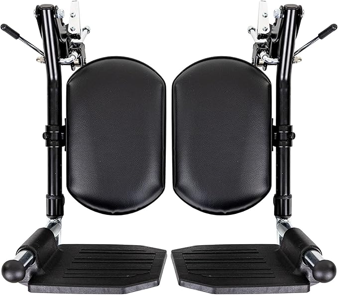 Vive Elevating Wheelchair Footrests with Padded Calf Pads (2 Pack) - Ultimate Leg Rest Accessory Replacement Parts for Wheelchairs - Foot Plates for Enhanced Comfort, Mobility, and Support