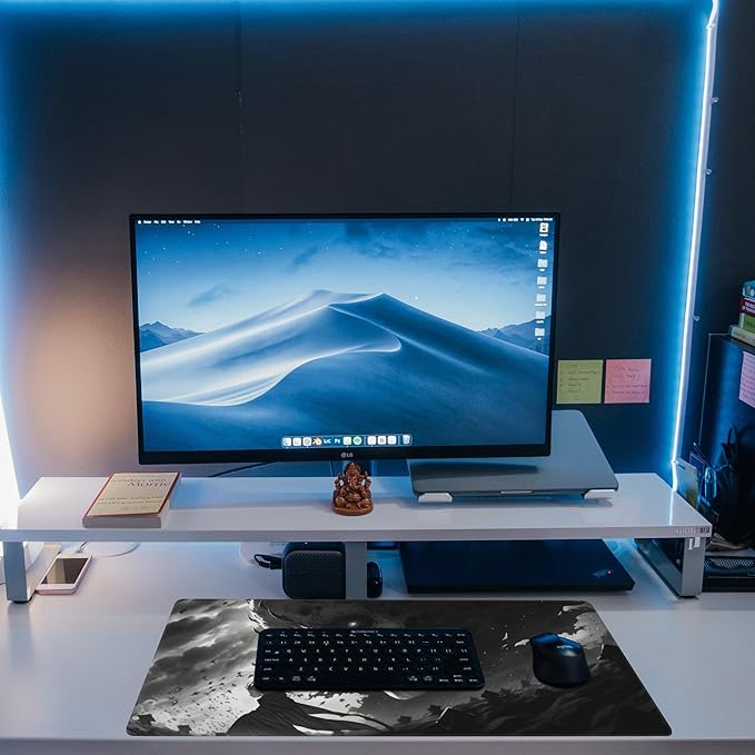 Desk Mat,Horror Anime Manga Large Gaming Mouse Pad for Desk XL,Anime Scene Desk Pad,Extended Big Computer Keyboard Mouse Pad with Non-Slip Base and Stitched Edge 31.5"x11.8"