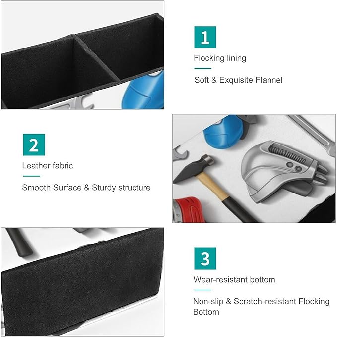 PU Leather Brush Pot Occupation Tool Art, Compact Desk Organizer for Office Supplies