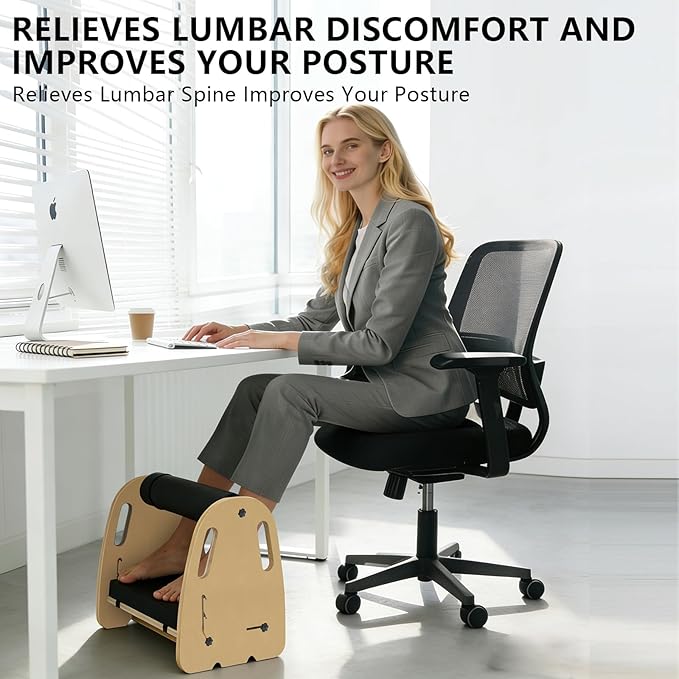 Adjustable Under Desk Foot Rest, Detachable & Washable,3 Height Levels, Interchangeable Soft & Massage Pads,Anti-Slip Design, for Office Home Gaming - Purple