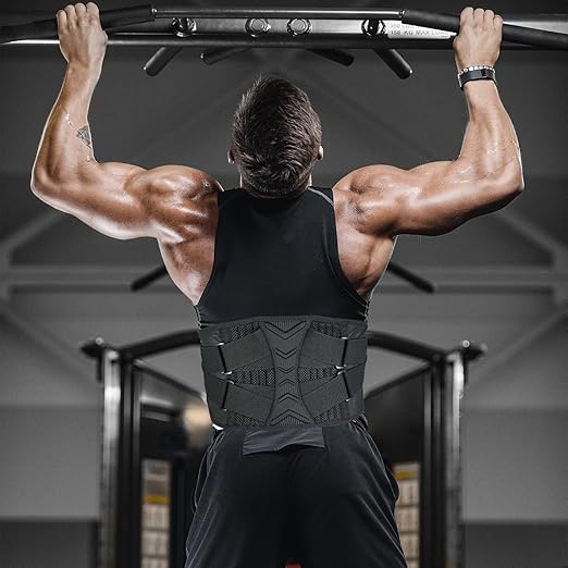 Luwint Lower Back Brace for Pain Relief Support, Lumbar Support Belt with Metal Splint & Adjustable Straps, Breathable Waist Belt for Work Gym Weight Lifting