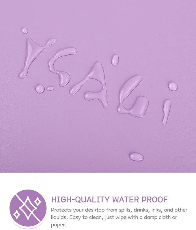 YSAGi Non-Slip Leather Desk Pad, Waterproof Laptop Computer Desk Keyboard Mat, Table Protector Blotter Mat, Large Mouse Pad for Office/Work/Home/Decor(Purple, 31.5" x 15.7")