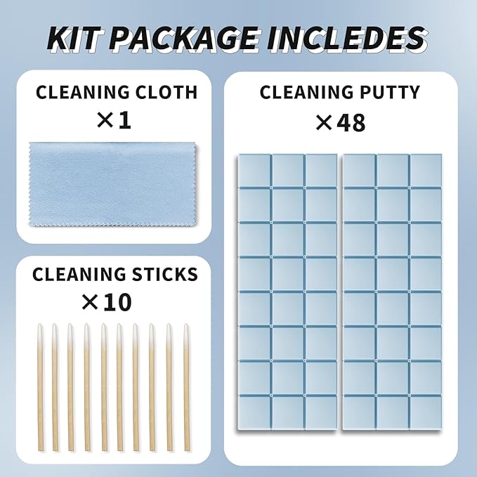 MOLOPPO Cleaning Putty, Phone Cleaning Kit, Remove Ear Wax& Dirt& Gunk from Device's Small Crevices, for AirPod Cleaner Kit for Airpods Charging Case/Headphones/Phone/Electronics(Blue)