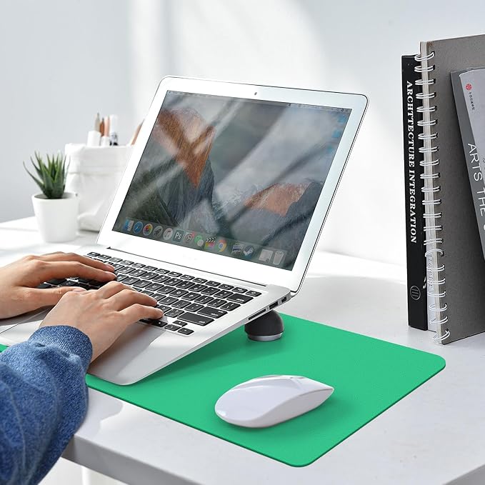 Leather Desk pad Protector, Office Mat, Large Mouse Mat, Non-Slip PU Leather Blotter, Laptop Desk Pad,Waterproof Laptop Computer Desk Keyboard Mat for Office/Work/Home/Decor (Green, 25in*13in)