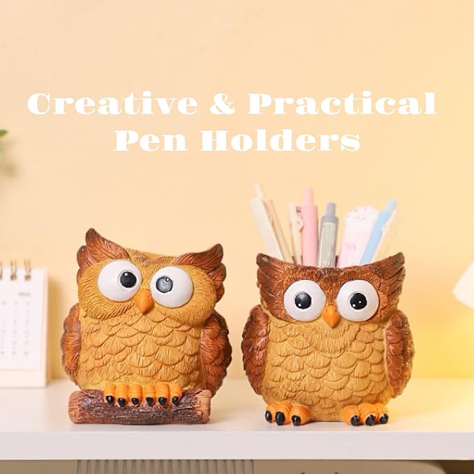 Cute Small Pen Pencil Holder, Kawaii Resin Cat Dog Dinosaur Rabbit Animal Paper Clip Toothbrush Mini Storage Organizer Office Desk Decorations