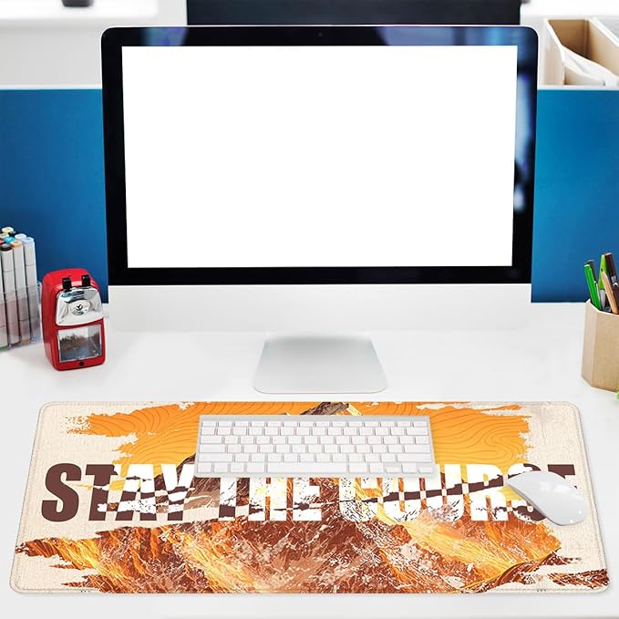 Stay The Course Gaming Mouse Pad Mountain Motivation Mousepad XL Large Gaming Mouse Pad Laptop Keyboard Mat Desk Pad Office Computer Keyboard Laptop 31.5"x11.8"