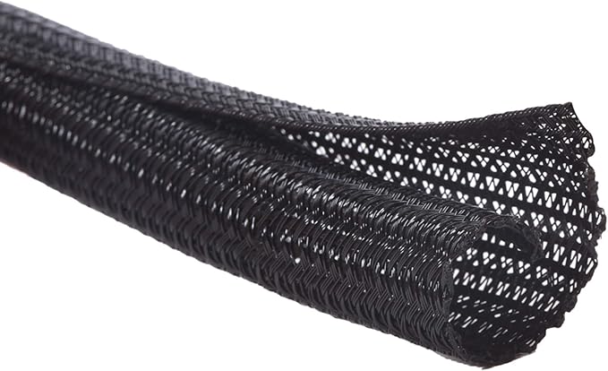 Alex Tech 10ft - 1 inch Cord Protector Wire Loom Tubing Cable Sleeve Split Sleeving For USB Cable Power Cord Audio Video Cable – Protect Cat From Chewing Cords - Black