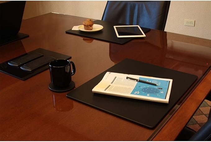 Dacasso Black Leatherette 17" x 14" Conference Table Pad - Laptop Pad - Protective Pad