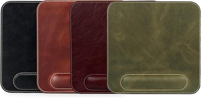 Londo Top Grain Leather Mouse Pad with Wrist Rest – Ergonomic Support, Non-Slip Base, Smooth Surface