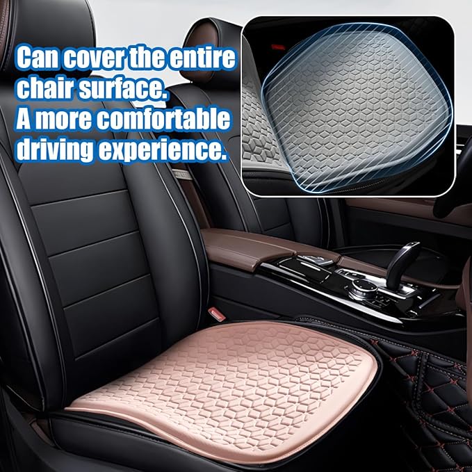 Zpana Gel Car Seat Cushion, Non-Slip & Comfortable Automotive Chair Protector Pad for Driving, Breathable Vehicle Interior Mat Cover Accessories, Universal for SUV Sedan Truck (Pink)