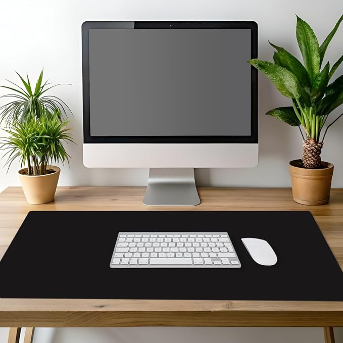 CounterArt Black Large Waterproof Desk Protector 32” x 16” Made in The USA Desk Mat Office Mat Large Mouse Pad