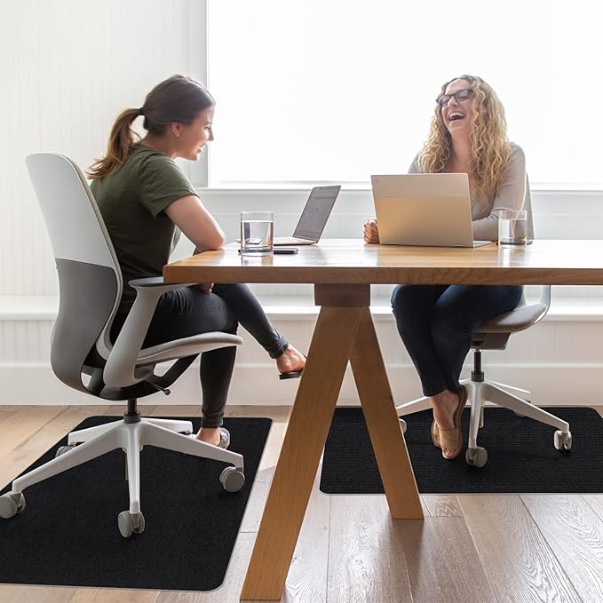 Sycoodeal Office Chair Mat for Hardwood Floor,Office Computer Gaming Chair Mat for Tile Floor,Large Floor Protector Rug,Anti-Slip,Easy to Clean,Black(40"x48")