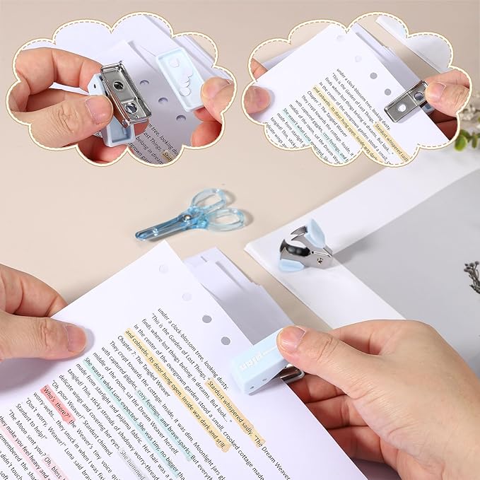 PATIKIL 1 Pack Office Supplies Set, 8pcs Desk Supplies Set Stapler Tape Dispenser Scissors Accessories Kit Mini Office Supply Kit Cute Small for Desk Women Organizer, Yellow