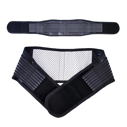 Back Support with Magnet, Tourmaline Magnetic Back Braces for Lower Back Pain Relief, Self Heating & Soothing Waist Band, Lumbar Support Belt for Herniated Disc/Sciatica (Large)