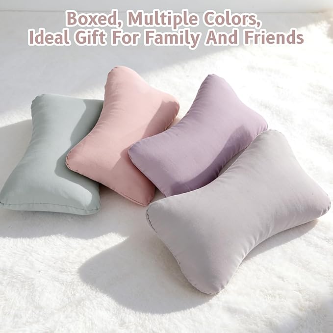 vocheer Small Pillows for Sleeping, 11"x7" Mini Pillow for Travel, Tiny Pillow for Neck, Lumbar, Knee, Wrist, Pets, Cotton Small Back Pillows for Travel, Bed, Office, Machine Washable, Mauve-1pc