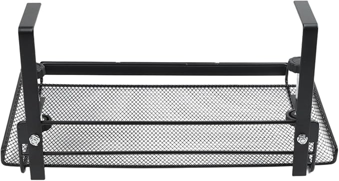 Adjustable Under Desk Cable Management Tray, 4.5-8.5cm Height Carbon Steel Wire Organizer Shelf for Office Home, No Drill Hanging Cord Holder Rack, Black or White(Black L)