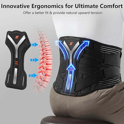 SueStar Back Brace for Lower Back Pain Relief with Y-Shaped Bionic Support System, Breathable Mesh Fabric Lumbar Support Belt for Men/Women, Immediate Relief from Sciatica, Herniated Disc, Scoliosis