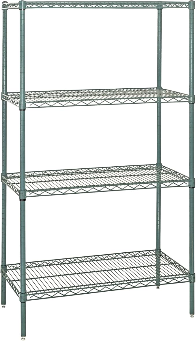 Quantum Storage Systems WR63-2172P Starter Kit Wire Shelves Green Epoxy 4 Shelves 63" H x 72" W x 21" D