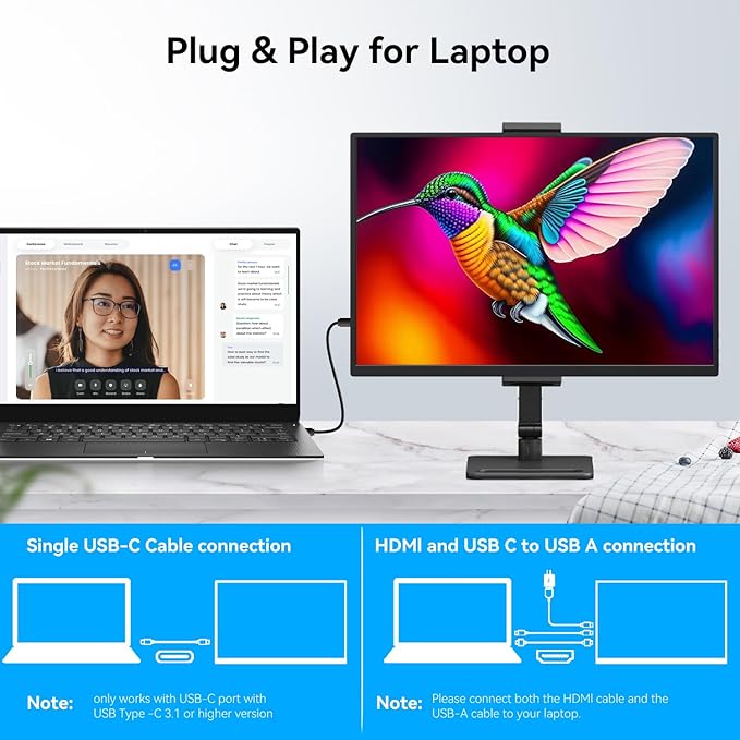 14 Inch Touchscreen Portable Monitor with Stand, 1920x1200 IPS HDR Ultra Slim USB-C HDMI External Display for Laptop Phone Switch