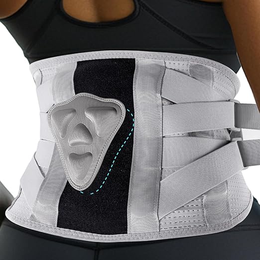 Back Brace for Lower Back Pain Relief - 4X Stronger Lumbar Support Belt with Heating Massage Pad, Adjustable Posture Corrector for Sitting Long Hours, Breathable & Thin Under Clothes for Women Men, 4XL (Waist 41 - 57")