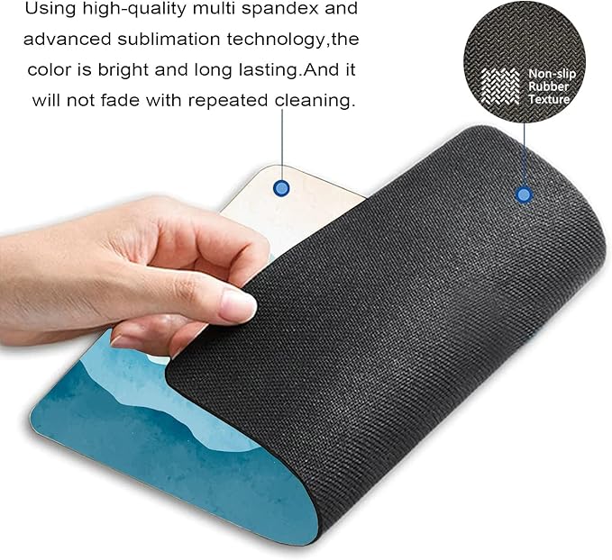 Small Mouse Pad 7.9 x 9.5 Inch, Watercolor Blue Mountains Mousepad with Washable Non-Slip Rubber Base Mousepads, Computer Mouse Pads for Wireless Mouse
